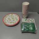 Sustainable Greetings Juvale 144 Piece Christmas Party Plates, Napkins, Cups, Cutlery with Holly Berry and Leaves Design (Serves 24) - Paper Plates - Christma Napkin