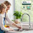 Metal Kitchen Faucet Head Replacement, 2-Mode Pull Down Kitchen Faucet Spray Head with 15 Adapters, High Pressure Sink Sprayer Nozzle Stainless Steel, Brushed Nickel