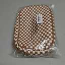 Small Woven Checkered Crossbody Bag for Womenl Cute Vegan Leather Purses Trendy Shoulder Handbags Wide Strap