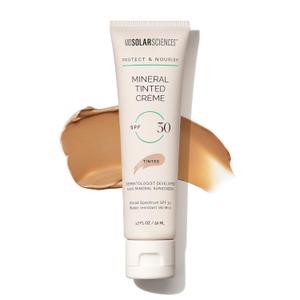 MDSolarSciences Mineral Tinted Crme Sunscreen SPF 30 | Water-Resistant, Broad Spectrum UV Protection | Blendable Micronized Zinc Oxide Cream | Natural Matte Finish for All Skin Types (1.7 Fl Oz)