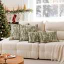 A Moment Throw Pillow Covers 20x12 Inch Set of 2, Soft Textured Decorative Tie-Dye Style Christmas Cushion Covers, Modern Boho Farmhouse Home Decor Pillow Cases for Couch, Bed, Living Room,Olive Green