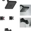GUOYINDONG 2 Handle Shower Faucet Set, Matte Black Two Handle Tub Shower Faucets Sets Wall Mounted Bathroom Bathtub Shower Trim Kit