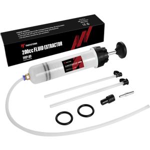 Thorstone Automotive Fluid Extractor Pump with Long Rubber Hose, Oil Change Syringe with Hose, Manual Fuel Suction & Filler, Fluid Oil Change Evacuator (7 Oz./0.21 Qt./200 CC)