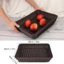 Poly Wicker Baskets 4 Pack 16 inch Coffee Large Wicker Baskets Storage Rustic, Durable & Easy-Cleaning Bread Baskets, for Home, Restaurant & Hotel Use