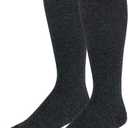 Merino Wool Compression Knee High Socks Ideal for, Hiking, Ski, Travel-Sports-Nurses-Reduces Swelling (Small-Medium, Charcoal)