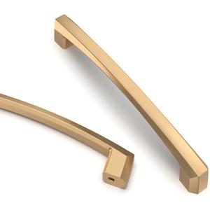 Asidrama 10 Pack 5 Inch(128mm) Champagne Bronze Kitchen Cabinet Handles, Brushed Brass Cabinet Pulls Kitchen Gold Cabinet Hardware for Cupboard Drawer Pulls