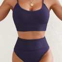 Herseas Womem 2 Piece High Waisted Bikini Sets Color Block Popular Swimsuits 2026 Summer Beach Swim Best Bathing Suits (L)