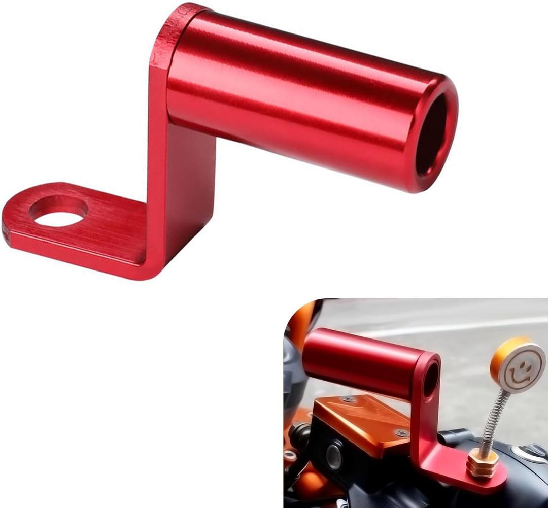 Handlebar Rearview Mirror Extender, Aluminum Rear View Extension Mount Bar, 10MM Multifunctional Support Extension Handlebar, Suitable for Most Motorcycles, Bicycles (Red)