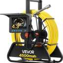 VEVOR Sewer Camera, 98 ft/30m, 4.3" Drain Inspection Tool, IP68 Waterproof Snake Plumbing Camera with Lights - 6 Adjustable LEDs, 4500mAh Battery & 16GB Card for Sewer Line Duct Pipes