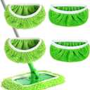 Reusable Microfiber Mop Pads Washable Wet Pads Compatible with Swiffer Sweeper Refills Pads for Wet & Dry Sweeping Cloths Mop Head Replacement for Household Cleaning (4PCS)