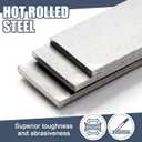 Blulu 3 Pcs 36" x 1" x 1/8" Hot Rolled Steel Flat Bar Solid Flat in Steel for Construction Industrial Applications Reinforcement Base Plates