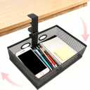 Under Desk Organizer 360 Swivel, under Desk Drawer, Clamp-On No Drill Installation, Sturdy Mesh Storage Drawer for Office, Drawing Room and Kitchen Room, Art Supplies and More(Without Cup Holder)