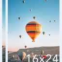 16x24 Picture Frame Set of 2 White for Poster Photo Picture and 40x60 cm Canvas, Horizontal and Vertical Formats for Wall Hanging, 16 x 24 Wall Gallery Poster Photo Frame,2 Pack, White