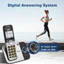 VTech VG232-2 Cordless Phone with Answering Machine - 2 Handsets, Large Backlit Display, Big Buttons, Full-Duplex Speakerphone, Caller ID, 14-Min Digital Answering System, Easy Setup - Silver/Black