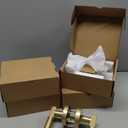 Asidrama 4 Pack Privacy Gold Door Handles, Door Lever with Door Knobs Indoor for Bedroom or Bathroom, Heavy Duty Brushed Gold Door Handles Interior with Locks for Left Right Sided Doors