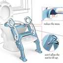 GrowthPic Toddler Potty Training Seat with Step Stool Ladder Foldable Toilet Trainer with Splash Guard for Boys & Girls, Height Adjustable, Fits Standard & Elongated Toilets (Blue)