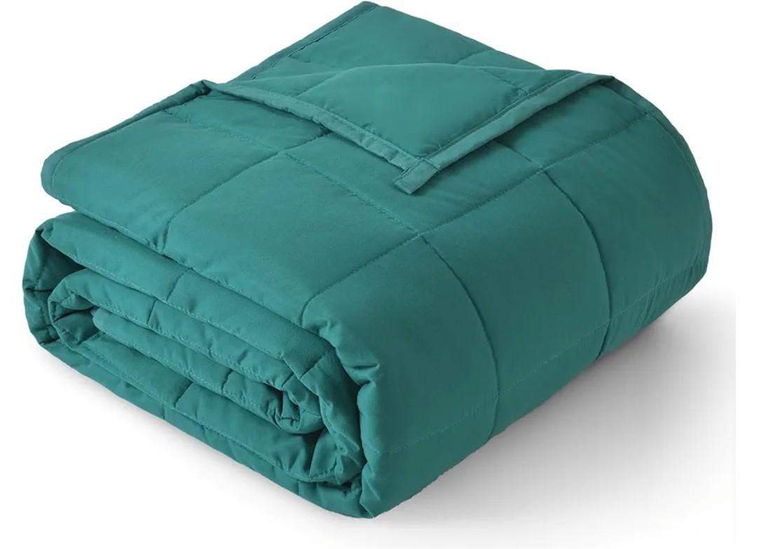 Topblan Weighted Blanket for Adults 12lbs, Soft Cooling Breathable Weighted Throw for Sleeping, Washable Heavy Blanket with Glass Beads for Winter, Sofa Bed, 48"x72" Twin Size