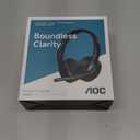 AOC Wireless Headset with Mic for Work, Bluetooth 5.4 Headphones with Noise Canceling Microphone, USB C, 30H, Clear Calls & Mic Mute for PC, Laptop, Cell Phones, Zoom - Black