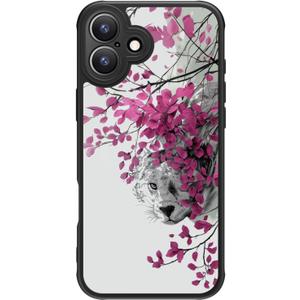 FUNMIKO for iPhone 16 Case Wireless Charging & Military-Grade Protection - Trendy Fruit Design for Women Girls, Matte Non-Slip Phone Cover with Shockproof Corners - Pink Blossoms