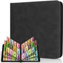 Old Canal Trading Card Binder, 12 Pocket Card Album Folder Hold Up to 720 Cards, Premium and Durable Zipper Binder, Cards Holder Album for MTG, TCG, Baseball Cards, Football Cards, Game Cards (Black)