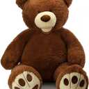 MorisMos Giant Teddy Bear, 39inch Large Stuffed Animals with Big Footprints Plush Stuffed Bears Gift for Kids, Dark Brown