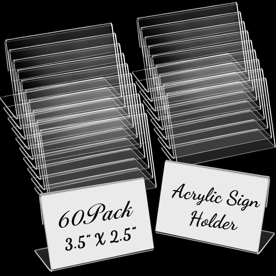 Vicenpal 3.5 x 2.5 Inches Acrylic Sign Holder Slant Back Sign Holders Clear Picture Frame Acrylic Stands L Shaped Display Stand for Office, Store, Restaurant, Horizontal (20 Pcs) Vicenpal 3.5 x 2.5 Inches Acrylic Sign Holder Slant Back Sign Holders Clear Picture Frame Acrylic Stands L Shaped Display Stand for Office, Store, Restaurant, Horizontal (20 Pcs)