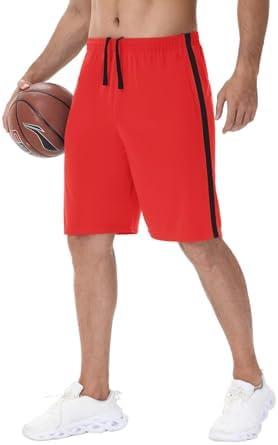 IUKIO Men's Basketball Shorts with Pockets Athletic Running Shorts Workout Training Gym Shorts 2XL