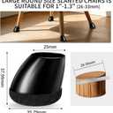 Ezprotekt 16 Pcs Chair Leg Floor Protectors, Silicone Covers Felt Furniture Pads for Hardwood Floors, Chair Leg Caps for Tilted Legs(15-25), Anti-Scratch and Reduce Noise Round L Black Fit (1"-1.3")