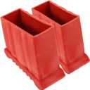 Angoily 2Pcs Ladder Feet Covers 3.54X3.14X1.57In - Non Slip Rubber Replacement Pads for Aluminum Extension Ladders - Red Safety Bumpers