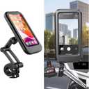 Zpana Motorcycle Phone Holder, 360 Free Rotation Magnetic Touch Sensitive Bike Cell Phone Mount, Anti-Theft Waterproof Bicycle Smartphone Handlebar Clip, Compatible with Motorbike Scooter