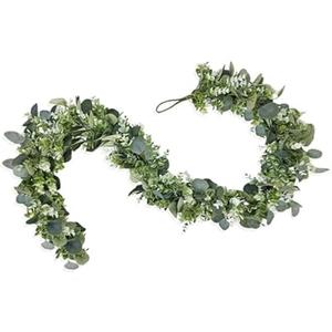 GOVIRAYE 6FT Artificial Eucalyptus Garland – Non-Shedding Greenery Vine for Farmhouse, Wedding & Home Decor