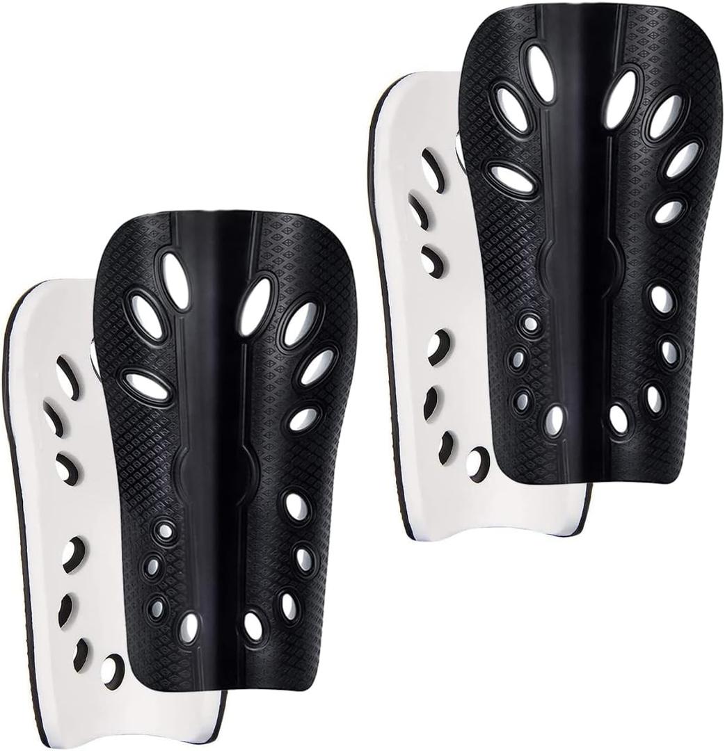 Youth Soccer Shin Guards for Kids Shin Pads Child Calf Protective Gear Protective Soccer Equipment for Boys Girls Toddler Teenagers 3-15 Years Old (Black + Black)