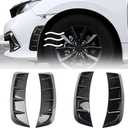 Car Decorative Intake Side Vent Decal Universal Auto Fender Cover Trim Scoop Air Flow Shark Gills Bumper Hood Louvers Carbon Fiber ABS Exterior Glossy Black Sticker for Most Cars