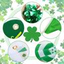 14 Pcs St Patrick Day Wagon Parade Float Decoration Kit Folding Strollers Walkers Wagon Cart Decorations Irish Green Garland Felt Hanging Cloth Fan Flag for St Patrick's Parade Party Supplies