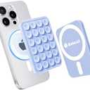 PKYAA Anteel Magnetic Suction Phone Mount for MagSafe Case, Silicone Grip Secure Mirror Shower Phone Holder for iPhone 12/13/14/15/16, Hands-Free Selfie/Video for TikTok Creator/Influencer (Lavender)