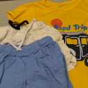 BIBNice Boy Outfits Summer Clothes Kids Cotton Short Sleeve Shirt & Shorts Set, Road Trip & Dinosaur, Size 5T