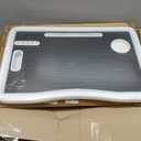 Laptop Bed Table, Laptop Desk for Bed, Foldable Laptop Bed Desk with USB Charge Port, Handle, Desktop Card Slot, Cup Slot, Side Drawer, Portable Laptop Table for Bed Eating Reading Working (Black)