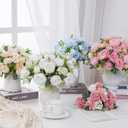 MARTINE MALL 4 Packs Peonies Artificial Flowers, Light Pink Artificial Peonies, Silk Peonies Flowers Fake Peonies Artificial Flowers Peonies Bouquet for Centerpiece Table Wedding Party Home Decor