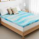 4 Inch Queen Mattress Topper, Gel Memory Foam Mattress Pad, Ventilated Bed Topper for Pressure Relief, CertiPUR-US Certified
