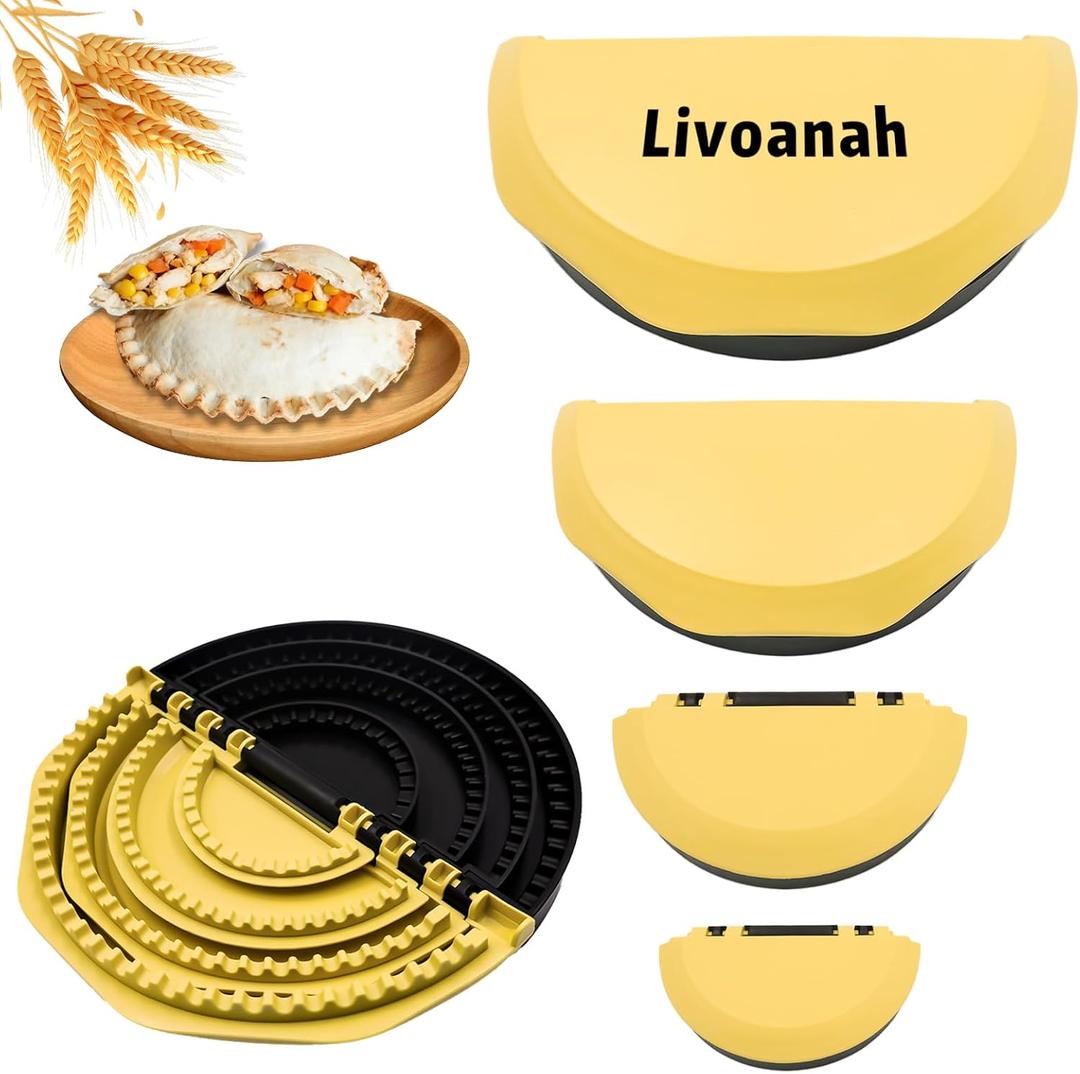 Tortilla Sealer Crimper Press - 4-in-1Quesadilla Maker for 4, 6, 8, 10 Inch Multi-Size Quesadilla Crimper | Burrito Maker for Large Batches, Tacos & Empanadas | BPA-Free & Dishwasher Safe