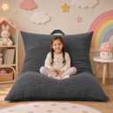 HUGHEAVEN Comfy 3-in-1 Kids Bean Bag Chair, Removable Cover Floor Chair, 51"D x35"W x 12"H