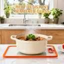 2Pcs Orange Glass Cutting Board for Kitchen, Tempered Glass Chopping Board with Non-Slip Edges, Dishwasher Safe Clear Cutting Board Set, Heat & Shatter Resistant, 15"11" & 13"9"