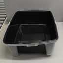 IRIS USA Large Cat Litter Box with Scatter Shield and Scoop, Open Top High Sided Cat Litter Pan, Black (1-Pack)