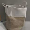 YOUDENOVA Woven Rope Laundry Hamper Basket, 58L Tall Laundry Basket, Baby Nursery Hamper for Blanket Storage in Bedroom-Large-Brown