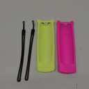 [2 Pack] Wevove Firestick Remote Cover Compatible with Alexa Voice Remote 4k/Lite (3rd Gen), Firesticktvs Remote Case with Wrist Strap, for Firetv Stick Cover Glow in The Dark (Glow Yellow&Rose Red)