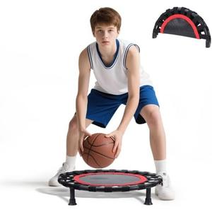 YOUGYM Basketball Training Trampoline - Indoor Quiet Practice Foldable Trampoline for Beginners/Pros, Noise-Reducing Durable Portable Design, Home Ball Training