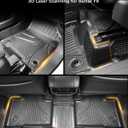 Carbon Fiber Pattern Floor Mats for Toyota Tundra 2022-2025 2026 CrewMax (Include Hybrid) All Weather Protection Floor Liners 1st & 2nd Full Set Car Mats, Silver
