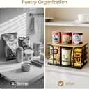 Potato and Onion Storage Bin,Kitchen Organizers Pantry Bin with Bamboo Top for Onion,Potato,Fruits,Vegetable,Produce Storage, Black