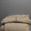 Bedsure Waffle Comforter Set Queen, Beige Soft Bedding, Waffle Weave Bed Set, 3 Pieces, 1 Comforter (90"x90") and 2 Pillow Shams, Cotton Shell and Polyester Lining for All Seasons