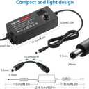 SHNITPWR 3V ~ 24V 3A 72W Power Supply Adjustable DC 3V 5V 6V 9V 12V 15V 16V 18V 19V 20V 24V Variable Universal AC/DC Adapter 100V-240V AC to DC Converter with 14 Tips 5.5x2.5mm 4.0x1.7mm 3.5x1.35mm